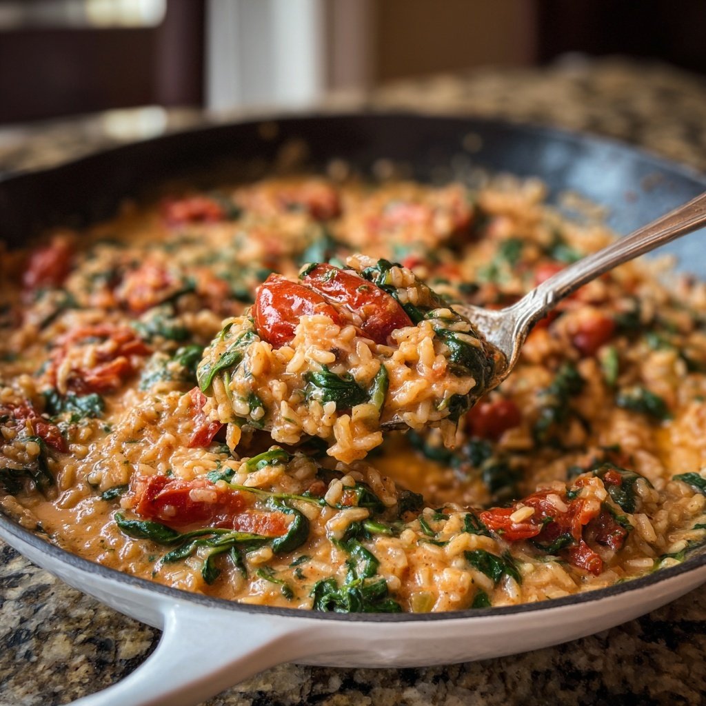 Creamy Spinach Tomato Rice