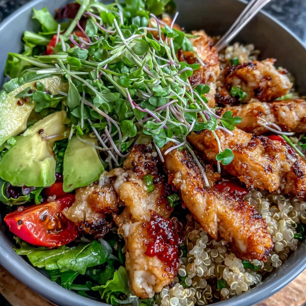 Healthy Dinner Chicken And Quinoa Bowl