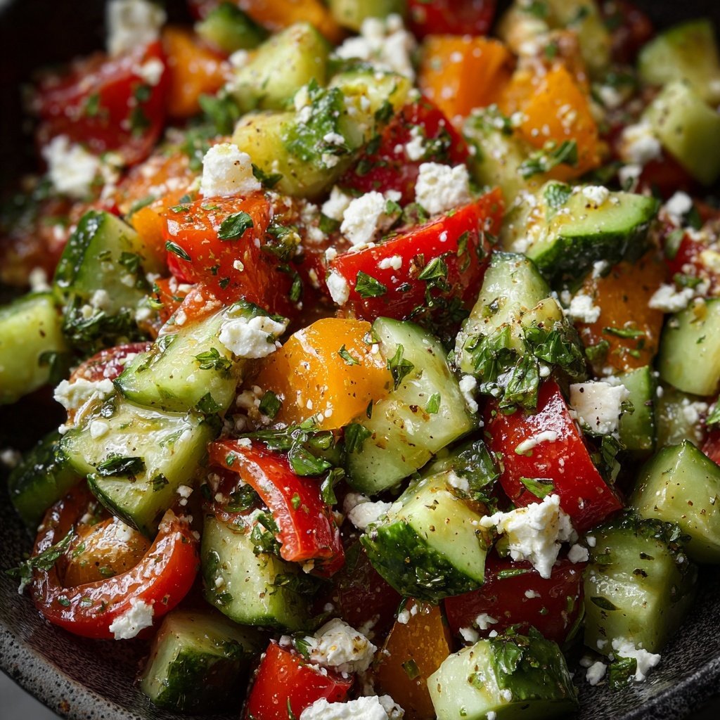 Mediterranean Cucumber Tomato Feta Salad