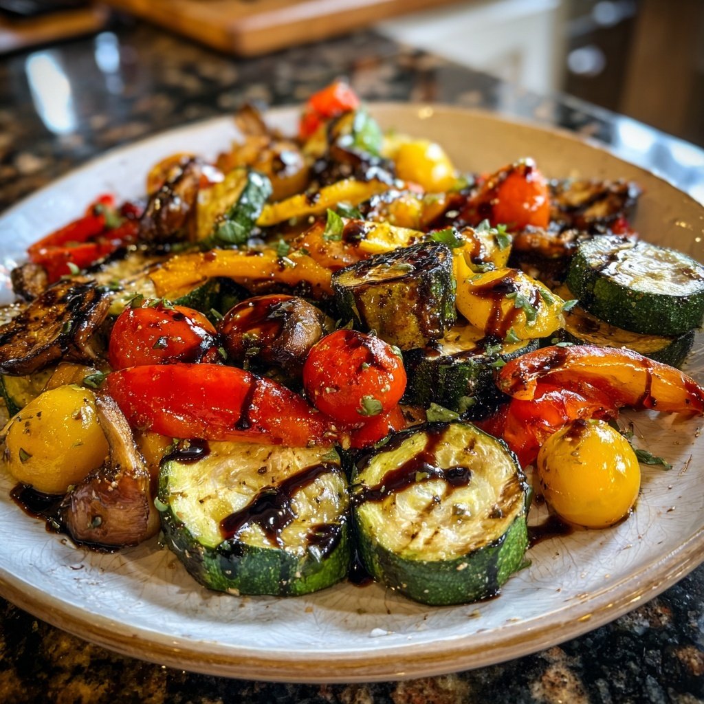 Healthy Dinner Grilled Veggie Plate