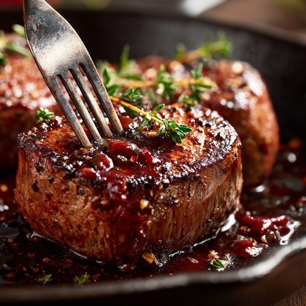 Romantic Filet Mignon with Red Wine Sauce