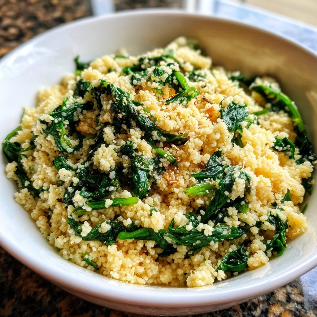 Creamy Garlic Spinach Couscous