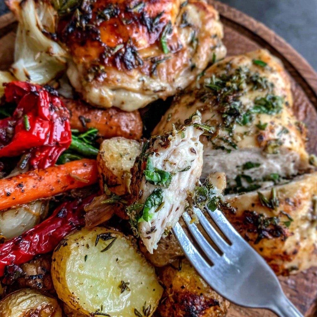 Healthy Lemon Herb Chicken With Roasted Vegetables