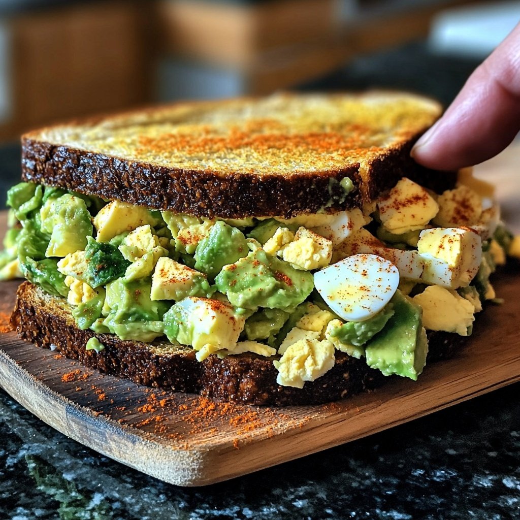 Budget-Friendly Avocado Egg Salad Sandwich Lunch