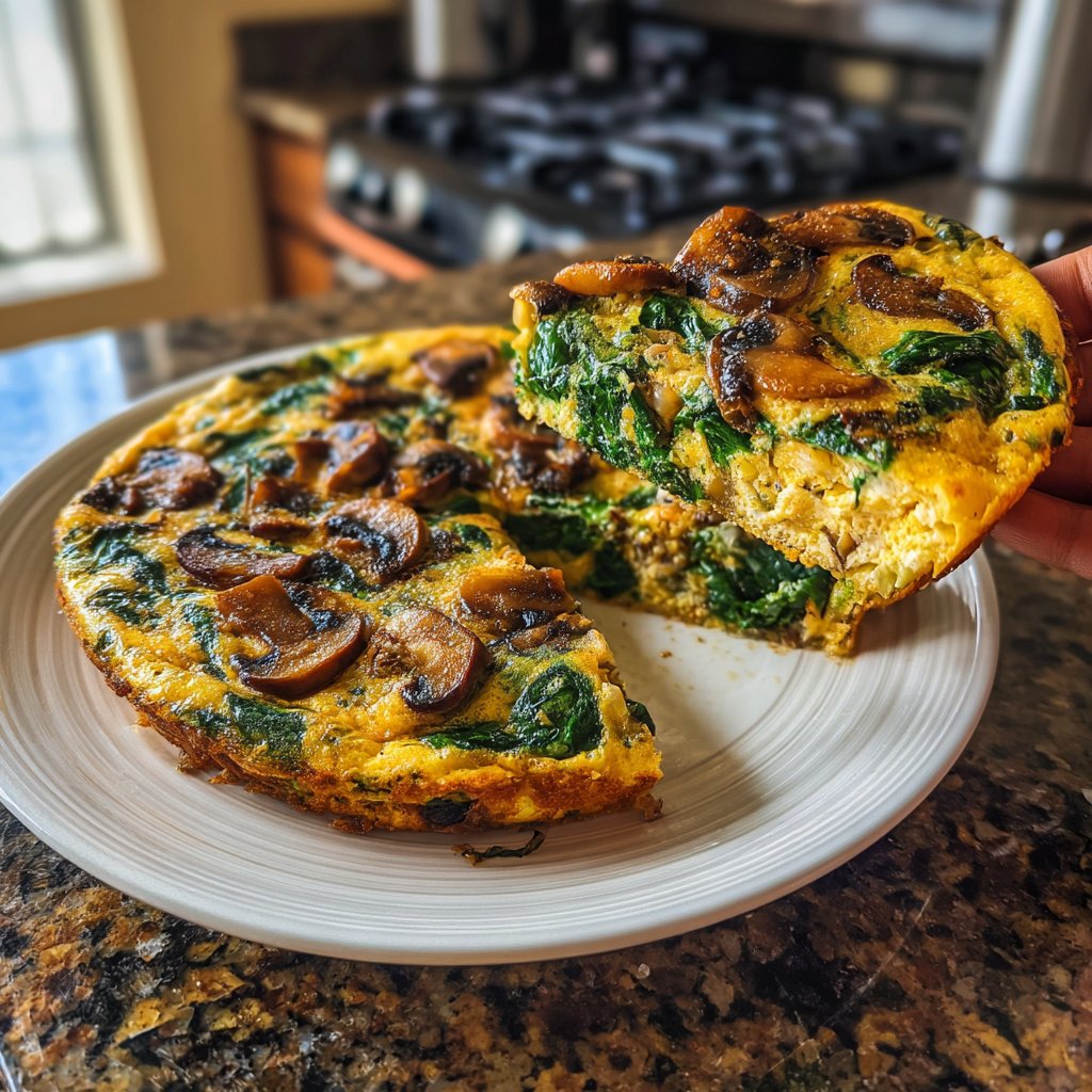 Healthy Dinner Spinach Mushroom Frittata