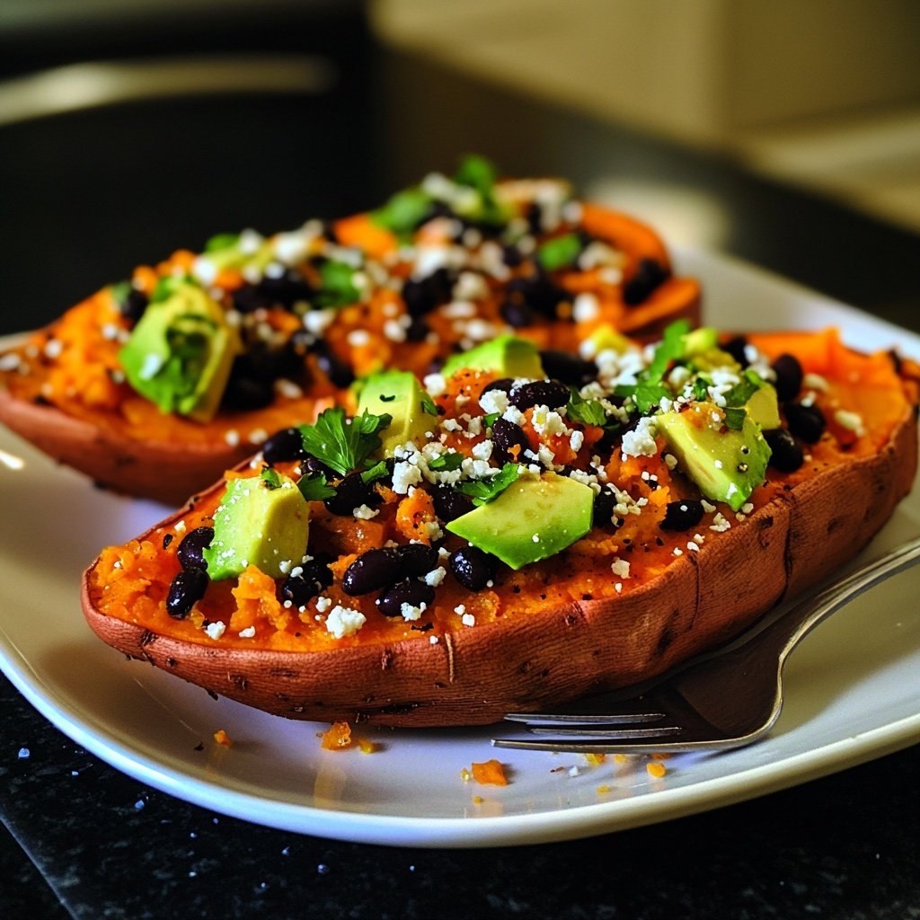 Healthy Baked Sweet Potato Boats