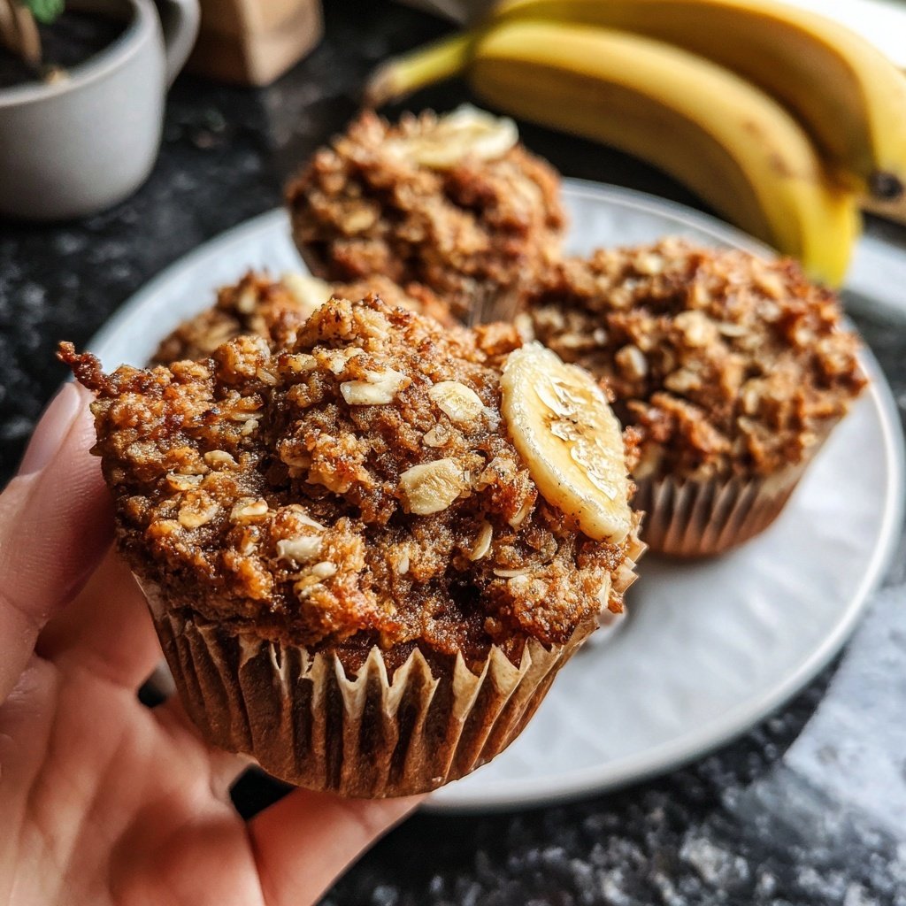Healthy Banana Oat Muffins