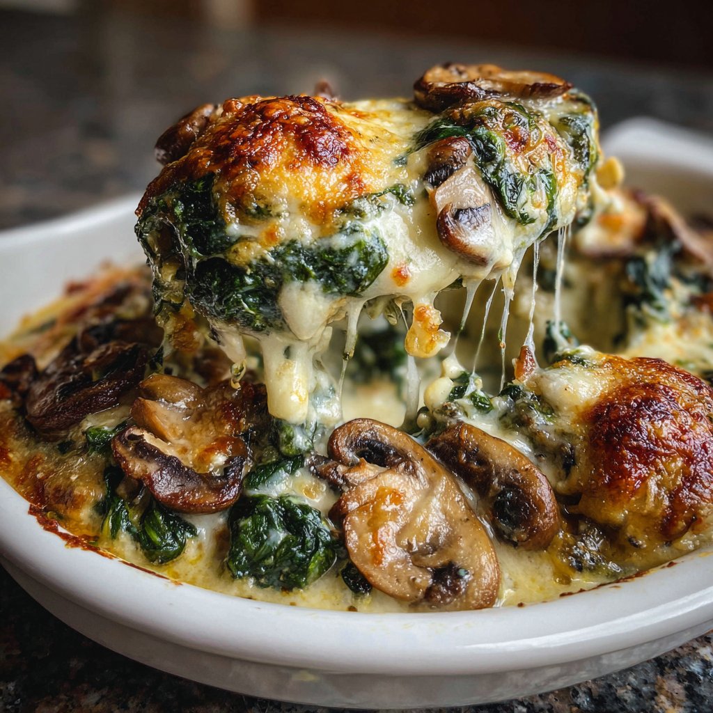 Sunday Spinach Mushroom Bake
