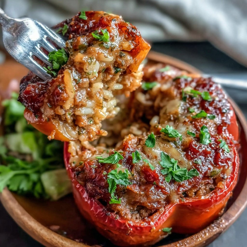Ground Beef And Rice Stuffed Peppers