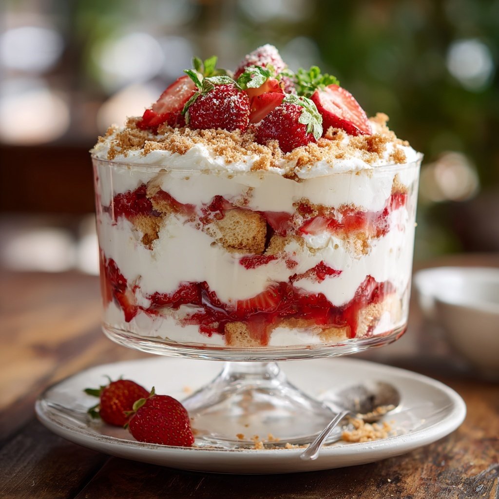 Fresh Strawberry Shortcake Trifle